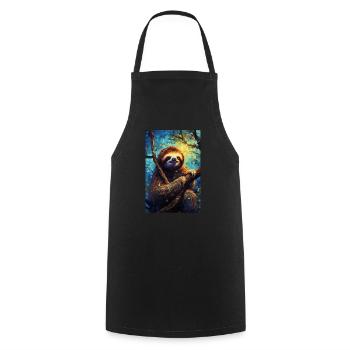 Sloth - Cooking Apron - black - Front - AI Model Male 185 dark (185cm)