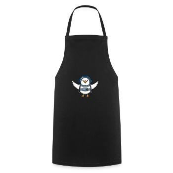 Bande dessinée Seagull Profession Astronaute en combinaison spatiale - Tablier de cuisine - noir - Devant - AI Model Male 185 dark (185cm)