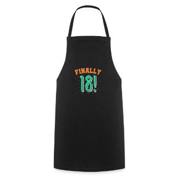 18 years old - Cooking Apron - black - Front - AI Model Male 185 dark (185cm)