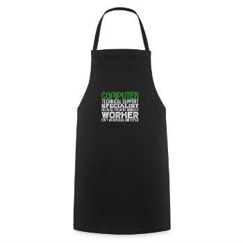 Technician (IT) - Cooking Apron - black - Front - AI Model Male 185 dark (185cm)