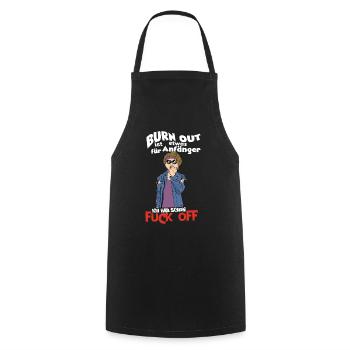 Lustig Witziger Burn Out Spruch mit Frauen Motiv - Kochschürze - Schwarz - Vorne - AI Model Male 185 dark (185cm)