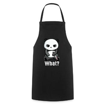 Panda with knife killerpanda bear panda bear gift - Cooking Apron - black - Front - AI Model Male 185 dark (185cm)