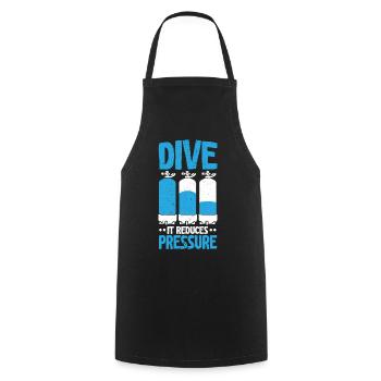 Diving It reduces the pressure Diving Aquatic Scu - Cooking Apron - black - Front - AI Model Male 185 dark (185cm)