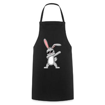 Dabbing Rabbit - Drôle de dab dance Easter Design - Tablier de cuisine - noir - Devant - AI Model Male 185 dark (185cm)