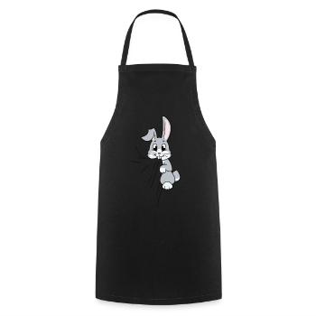 Rabbit eats fabric - Cooking Apron - black - Front - AI Model Male 185 dark (185cm)