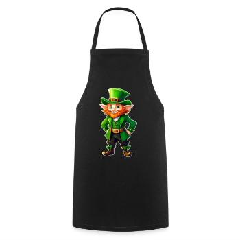 Saint Patricks Day Irish Kobold Leprechaun Wichtel - Kochschürze - Schwarz - Vorne - AI Model Male 185 dark (185cm)