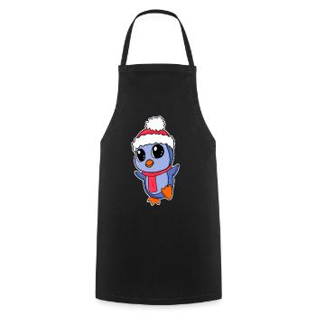 Pinguin Weihnachten - Kochschürze - Schwarz - Vorne - AI Model Male 185 dark (185cm)