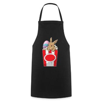 Bunny Easter Popcorn - Cooking Apron - black - Front - AI Model Male 185 dark (185cm)