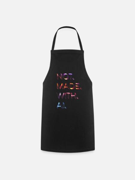 Not.Made.With.AI. - Neonsynth - Kochschürze - Schwarz