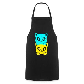 Ukraine Cats Cat Kittens Pets - Cooking Apron - black - Front - AI Model Male 185 dark (185cm)
