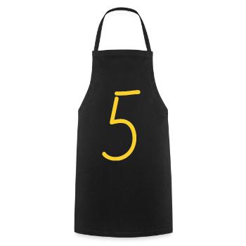 5 - Cooking Apron - black - Front - AI Model Male 185 dark (185cm)