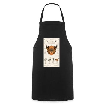 Butterfly Art Poster Nature Cycle - Cooking Apron - black - Front - AI Model Male 185 dark (185cm)