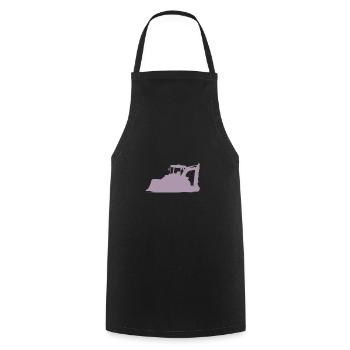 Excavator operator and construction equipment operator Silhouette – - Cooking Apron - black - Front - AI Model Male 185 dark (185cm)