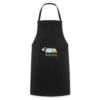 Driving a dirty garbage truck - Cooking Apron - black - Front - AI Model Male 185 dark (185cm)