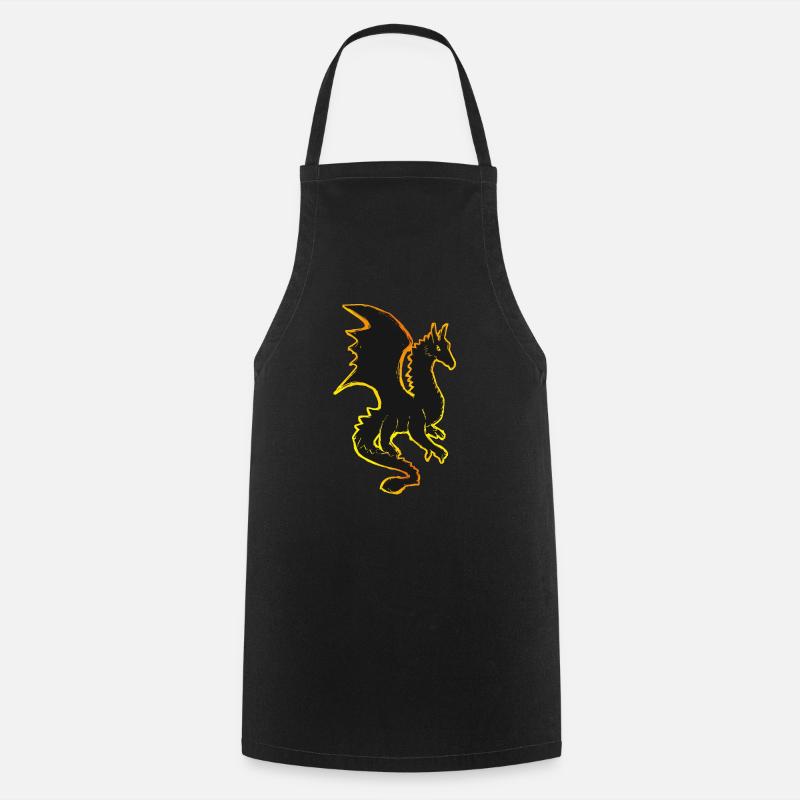 Dragons, Dragons, dragon, draco, Feu, fire - Tablier de cuisine - noir