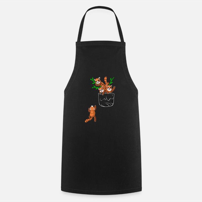 poche panda roux - Tablier de cuisine - noir