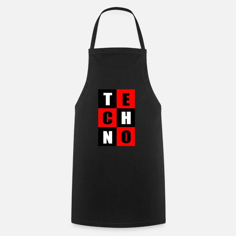 Techno red and black - Cooking Apron - black