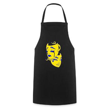 Belle femme peinture art visage femme colorée - Tablier de cuisine - noir - Devant - AI Model Male 185 dark (185cm)