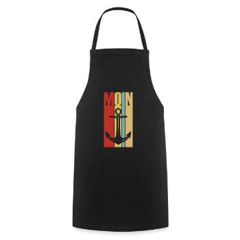 Moin - Guten Morgen - Nordsee - Ostsee - Anker - Kochschürze - Schwarz - Vorne - AI Model Male 185 dark (185cm)