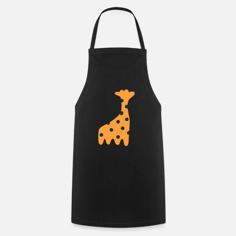 Mignonne girafe orange - Tablier de cuisine - noir