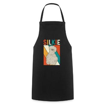 Seidenhuhn Poulet soyeux - Tablier de cuisine - noir - Devant - AI Model Male 185 dark (185cm)