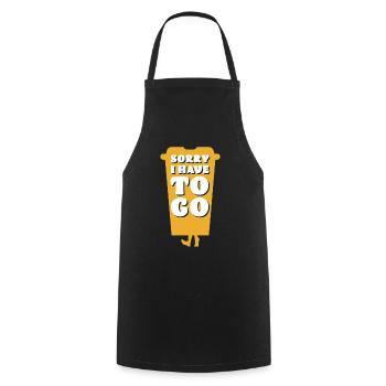 coffee To Go - Kochschürze - Schwarz - Vorne - AI Model Male 185 dark (185cm)