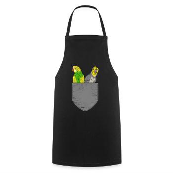 Vogelliebhaber Geschenk Süßes Brusttasche Sittich - Kochschürze - Schwarz - Vorne - AI Model Male 185 dark (185cm)