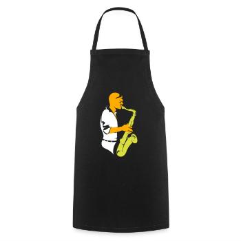 musique jazz musicien de jazz trompette saxophone cadeau - Tablier de cuisine - noir - Devant - AI Model Male 185 dark (185cm)