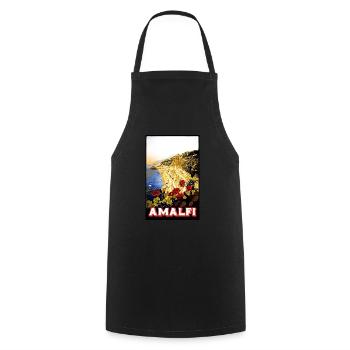 Vintage Travel Poster Italy - Cooking Apron - black - Front - AI Model Male 185 dark (185cm)