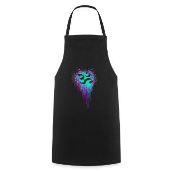 Psy OM Psytrance Shiva Buddha Goa Hindu - Cooking Apron - black - Front - AI Model Male 185 dark (185cm)