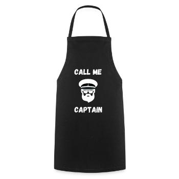 CALL ME CAPTAIN - Tablier de cuisine - noir - Devant - AI Model Male 185 dark (185cm)