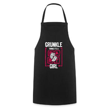 Grunkle Thinks It's a Girl Gender Reveal Funny - Cooking Apron - black - Front - AI Model Male 185 dark (185cm)