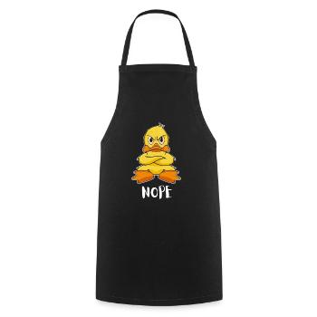 Non drôle de canard paresseux - Tablier de cuisine - noir - Devant - AI Model Male 185 dark (185cm)