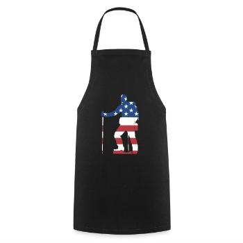 Hiker Us Drapeau Randonnée - Tablier de cuisine - noir - Devant - AI Model Male 185 dark (185cm)