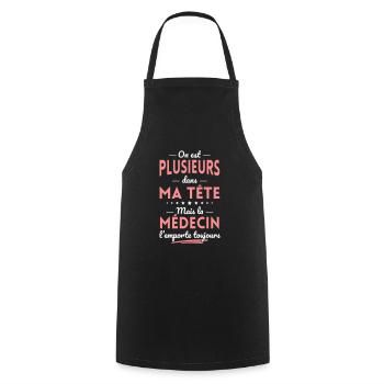 Plusieurs dans tête la Médecin l'emporte toujours - Tablier de cuisine - noir - Devant - AI Model Male 185 dark (185cm)