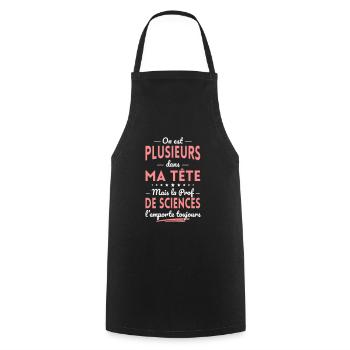 Plusieurs dans tête la Prof de Sciences l'emporte - Tablier de cuisine - noir - Devant - AI Model Male 185 dark (185cm)