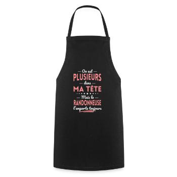 Plusieurs dans tête la Randonneuse l'emporte - Tablier de cuisine - noir - Devant - AI Model Male 185 dark (185cm)