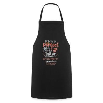 Seamstress Needle Handmade Crochet - Cooking Apron - black - Front - AI Model Male 185 dark (185cm)