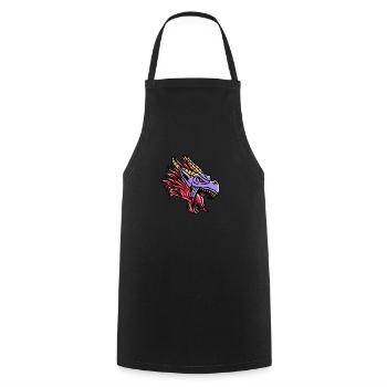 Fantasy RPG Dragon Magic Dungeon - Cooking Apron - black - Front - AI Model Male 185 dark (185cm)