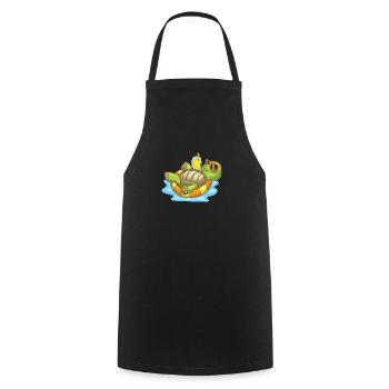 Tortue de mer Tortue nageuse de plage d’océan - Tablier de cuisine - noir - Devant - AI Model Male 185 dark (185cm)