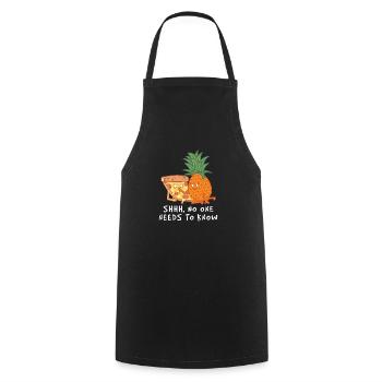 Pizzeria Shhh Niemand muss Pizza kennen - Kochschürze - Schwarz - Vorne - AI Model Male 185 dark (185cm)