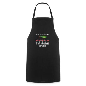 Wine Tasting Is My Favorite Wine - Cooking Apron - black - Front - AI Model Male 185 dark (185cm)