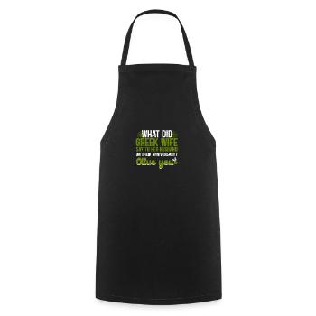 Anniversary Olive You Greek Mythology - Cooking Apron - black - Front - AI Model Male 185 dark (185cm)