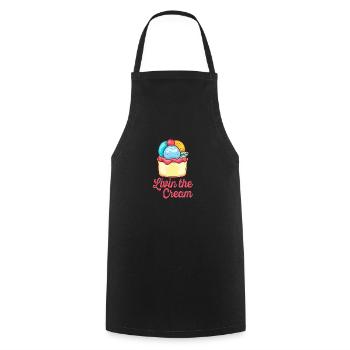 Livin The Cream Sundae Scoop Cream - Cooking Apron - black - Front - AI Model Male 185 dark (185cm)