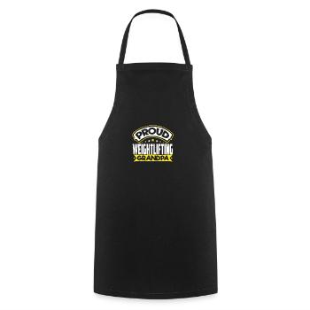 Sports Papy Haltérophilie Papi - Tablier de cuisine - noir - Devant - AI Model Male 185 dark (185cm)