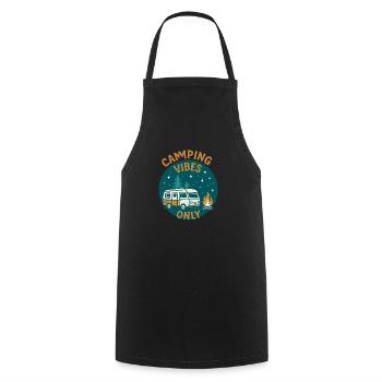 Camping Vibes Only - Freizeit Design - Kochschürze - Schwarz - Vorne - AI Model Male 185 dark (185cm)