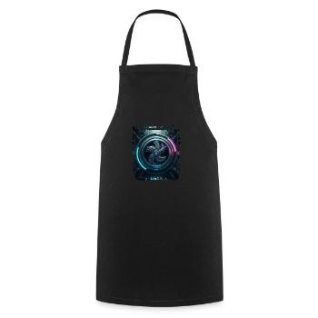 Zodiac sign Libra in cyberpunk era Future - Cooking Apron - black - Front - AI Model Male 185 dark (185cm)