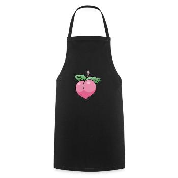Pêche rose - Tablier de cuisine - noir - Devant - AI Model Male 185 dark (185cm)