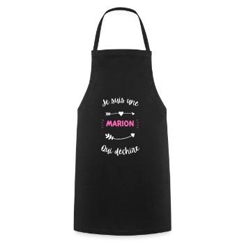 Je suis une Marion qui déchire - Tablier de cuisine - noir - Devant - AI Model Male 185 dark (185cm)