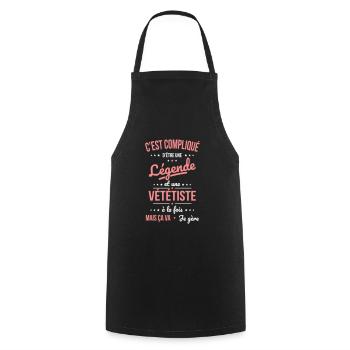 Compliqué d'être une légende et une vététiste - Tablier de cuisine - noir - Devant - AI Model Male 185 dark (185cm)
